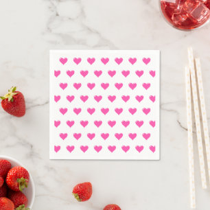 Pink Hearts - Love Napkin