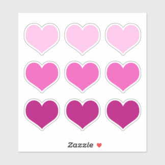 Pink Hearts Love Romance Valentines Day Set of 9