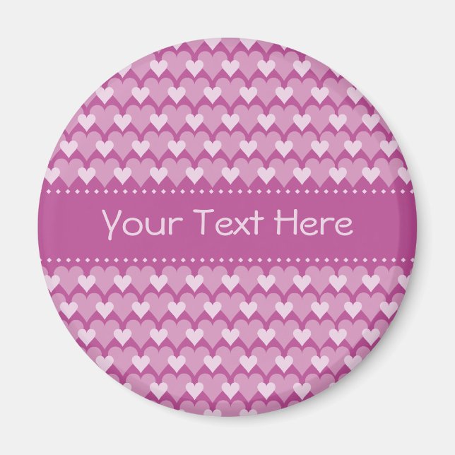 Pink Hearts magnet, customize Magnet (Front)