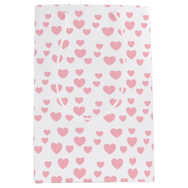 Pink Hearts Medium Gift Bag (Front)