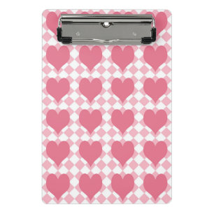 Pink Hearts Mini Clipboard