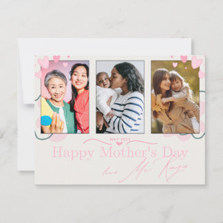 Pink Hearts Mother's Day  Postcard