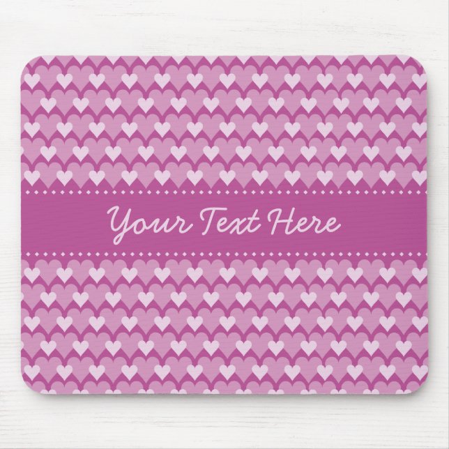 Pink Hearts mousepad, customize Mouse Pad (Front)