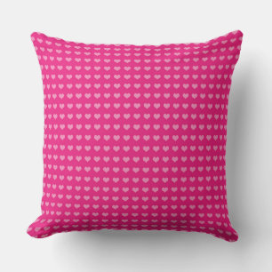 Pink Hearts on Bright Pink: A Romantic Touch Throw Pillow