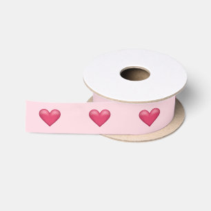Pink Hearts On Light Pink Valentine's Day Theme Satin Ribbon