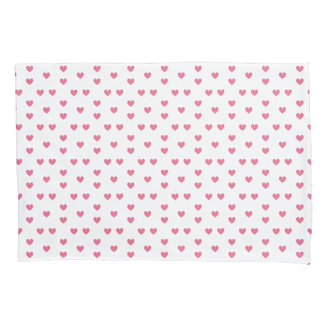 Pink Hearts Ornamental Minimalist Modern Pattern. Pillowcase (Front)
