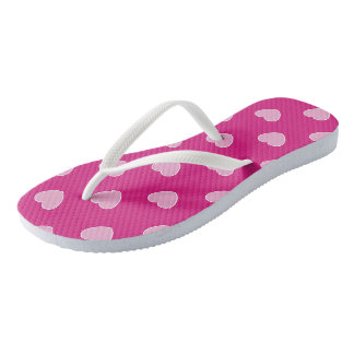 Pink Hearts Pair of Flip Flops