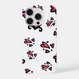 Pink Hearts Pattern – Cute Doodle Design iPhone 15 Pro Case