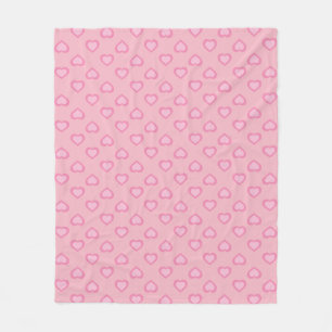 Pink Hearts Pattern Fleece Blanket
