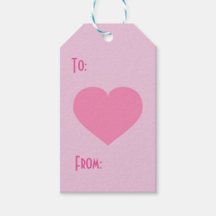 Pink Hearts Pattern Gift Tags