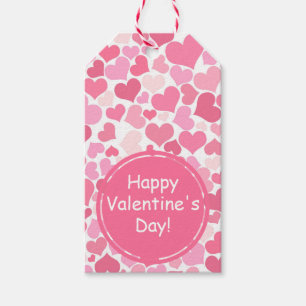 Pink Hearts Pattern   Happy Valentine's Day Gift Tags