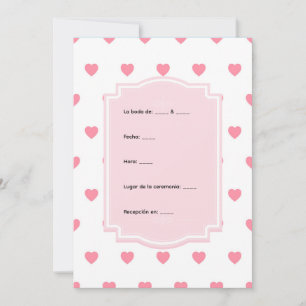 Pink Hearts Pattern Invitation