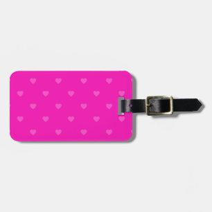 Pink hearts pattern luggage tag