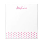 Pink Hearts Pattern on White Girly Name