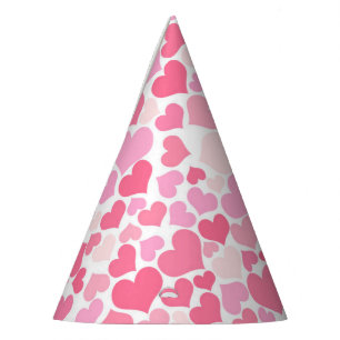 Pink Hearts Pattern - Party Hat