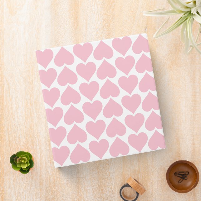 Pink Hearts Pattern, Romantic, Love Binder (In Situ)