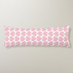 Pink Hearts Pattern, Romantic, Love Body Pillow