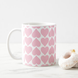 Pink Hearts Pattern, Romantic, Love Coffee Mug