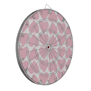 Pink Hearts Pattern, Romantic, Love Dartboard