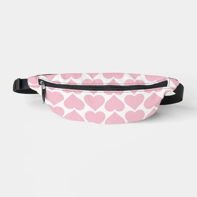 Pink Hearts Pattern, Romantic, Love Fanny Pack (Front)