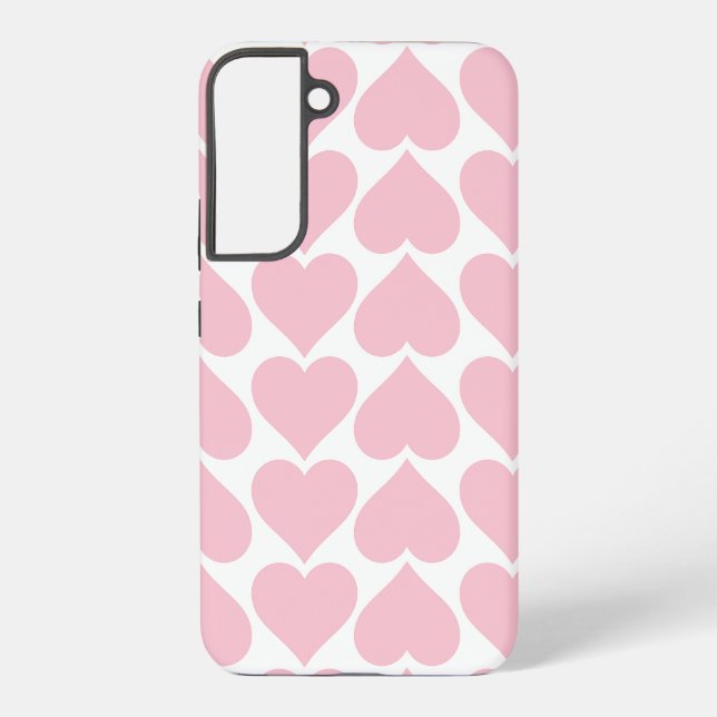Pink Hearts Pattern, Romantic, Love Samsung Galaxy S22+ Case (Back)