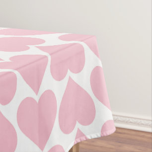Pink Hearts Pattern, Romantic, Love Tablecloth