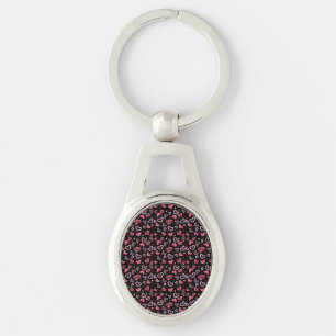 Pink Hearts Pattern Valentine's Day Keychain