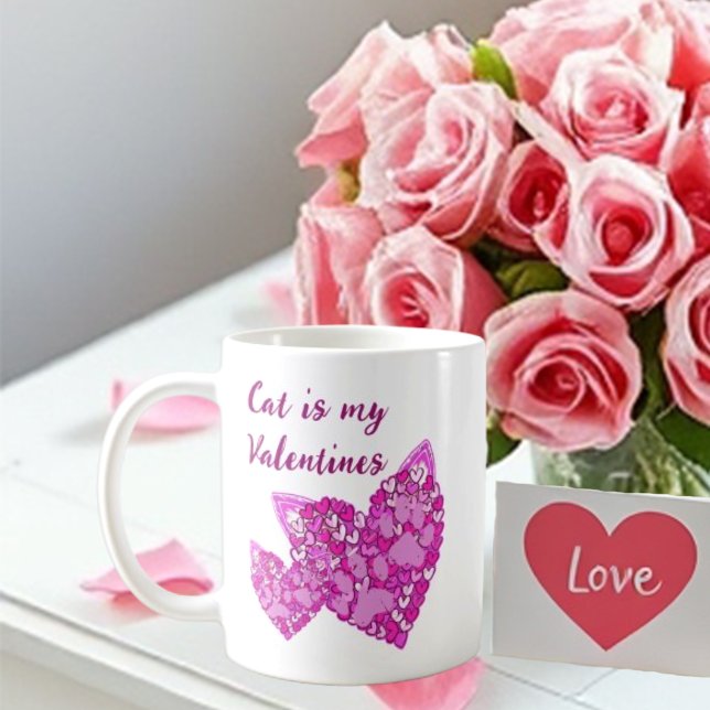 Pink Hearts Paws Cat/Dog Animal Lovers Valentines  Coffee Mug (Creator Uploaded)