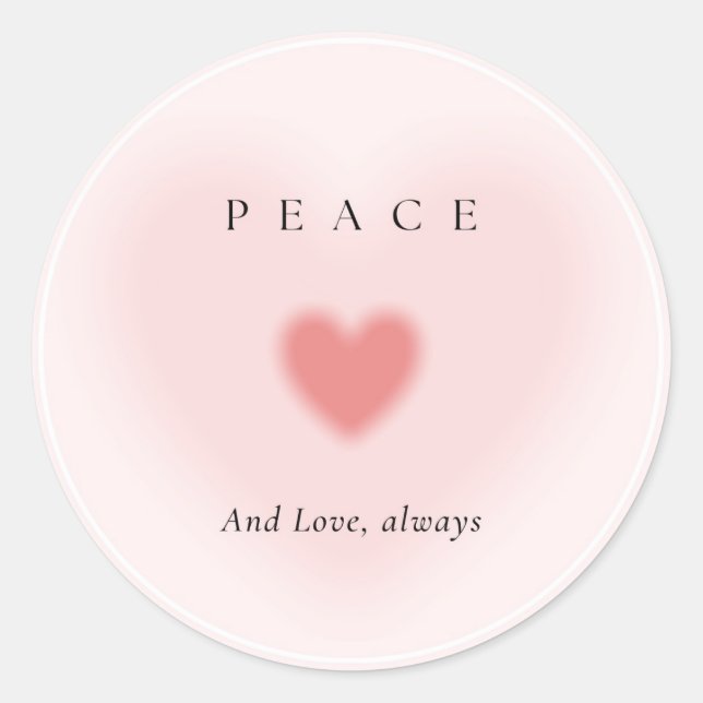 Pink hearts Peace and love always Sticker (Front)