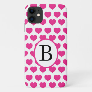 Pink Hearts Personalized iPhone 11 Case