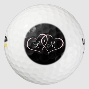 Pink Hearts Personalized Golf Balls