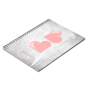 Pink Hearts Personalized Notebook