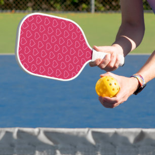 Pink Hearts Pickleball Paddle - Custom Colours