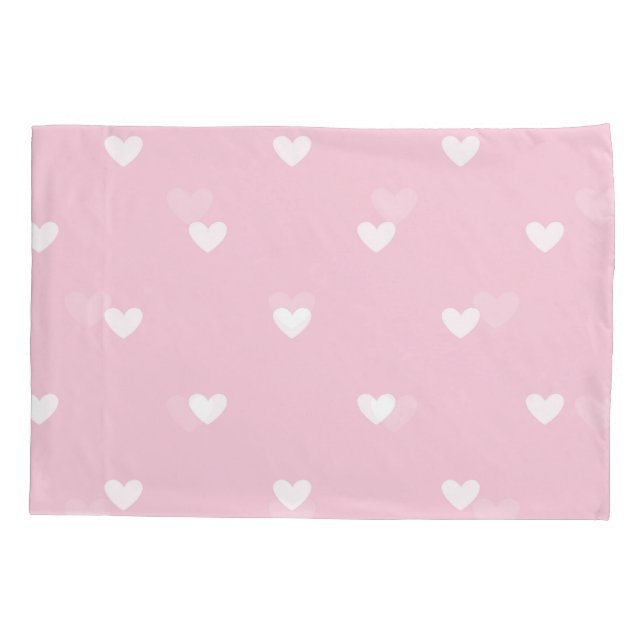 Pink Hearts  Pillowcase (Back)
