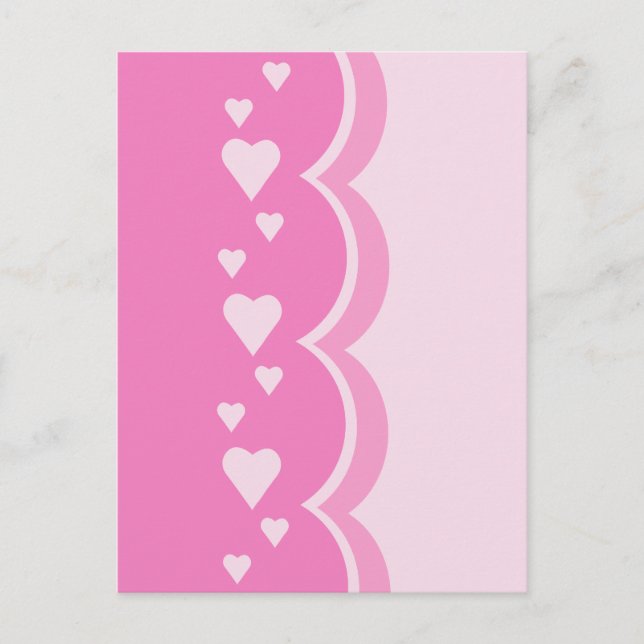 Pink Hearts Postcard (Front)