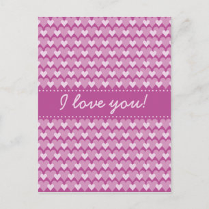 Pink Hearts postcard, customize Postcard