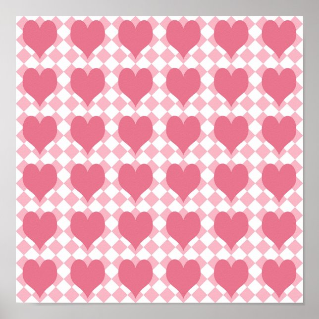 Pink Hearts Poster (Front)