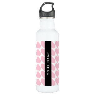 Pink Hearts, Romantic, Your Name, Personalise 710 Ml Water Bottle
