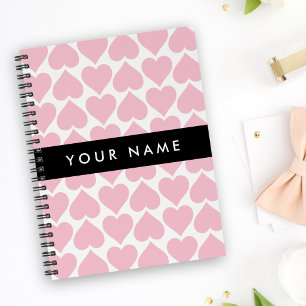 Pink Hearts, Romantic, Your Name, Personalise Planner