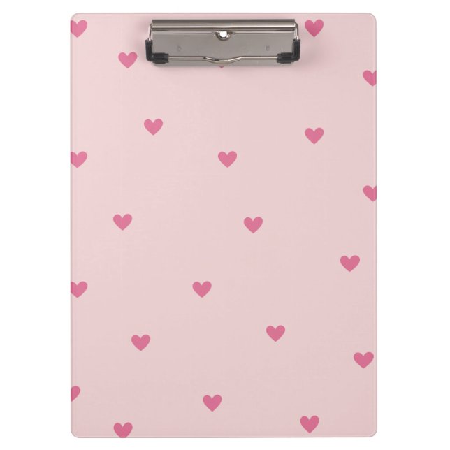 Pink Hearts Seamless Pattern – Cute Valentine Clipboard (Front)