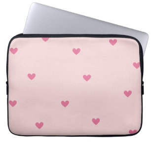 Pink Hearts Seamless Pattern – Cute Valentine Laptop Sleeve