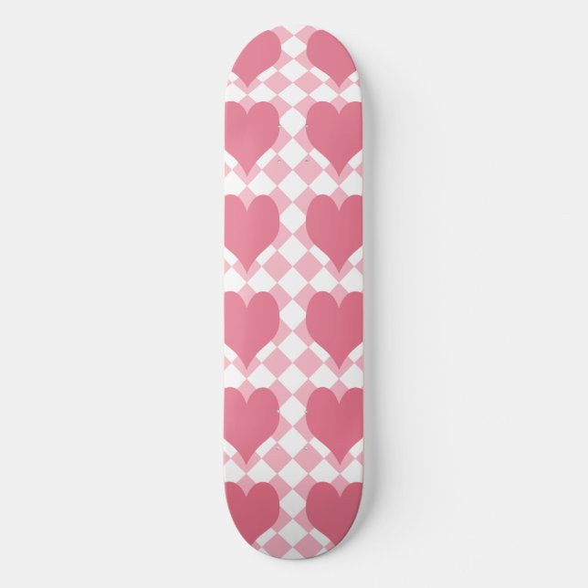Pink Hearts Skateboard (Front)