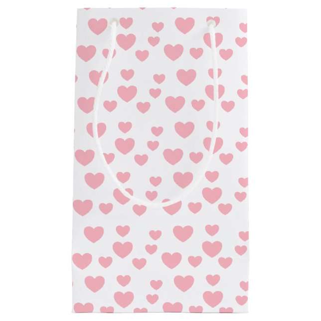 Pink Hearts Small Gift Bag (Front)