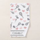 Pink Hearts & Tennis Rackets Pattern