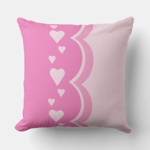 Pink Hearts Throw Pillow