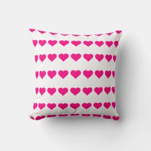 Pink hearts throw pillow