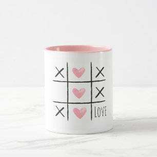 Pink Hearts Tic Tac Toe Love Mug