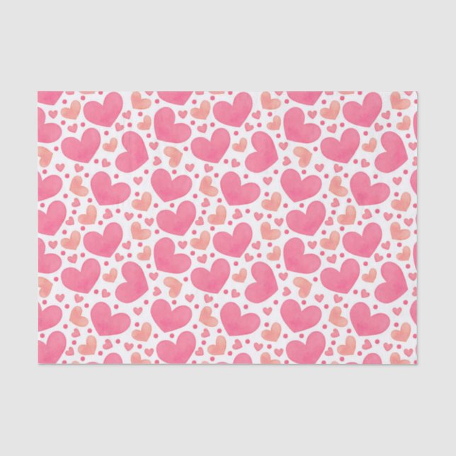 Pink Hearts Tissue Paper (Front)