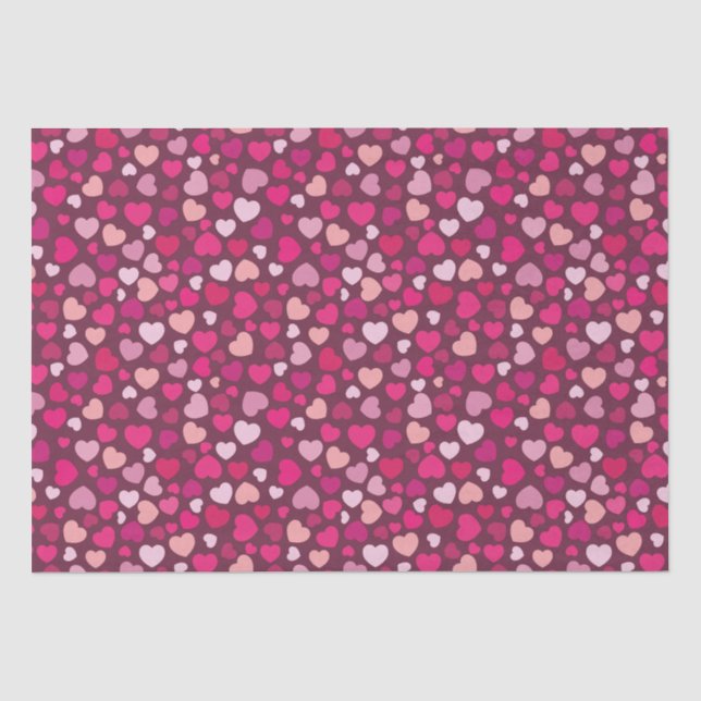 Pink Hearts Tissue Paper (Front)