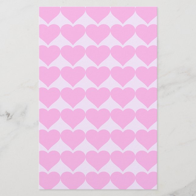 Pink Hearts,Unconditional Love_ Stationery (Front)